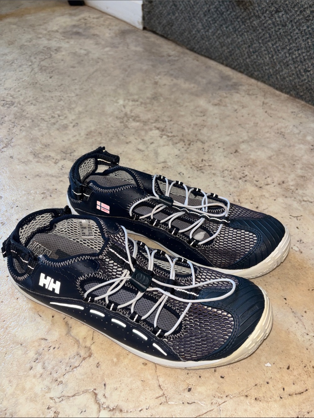 Helly Hansen Navy and White Men's Slip-On Water Sneakers